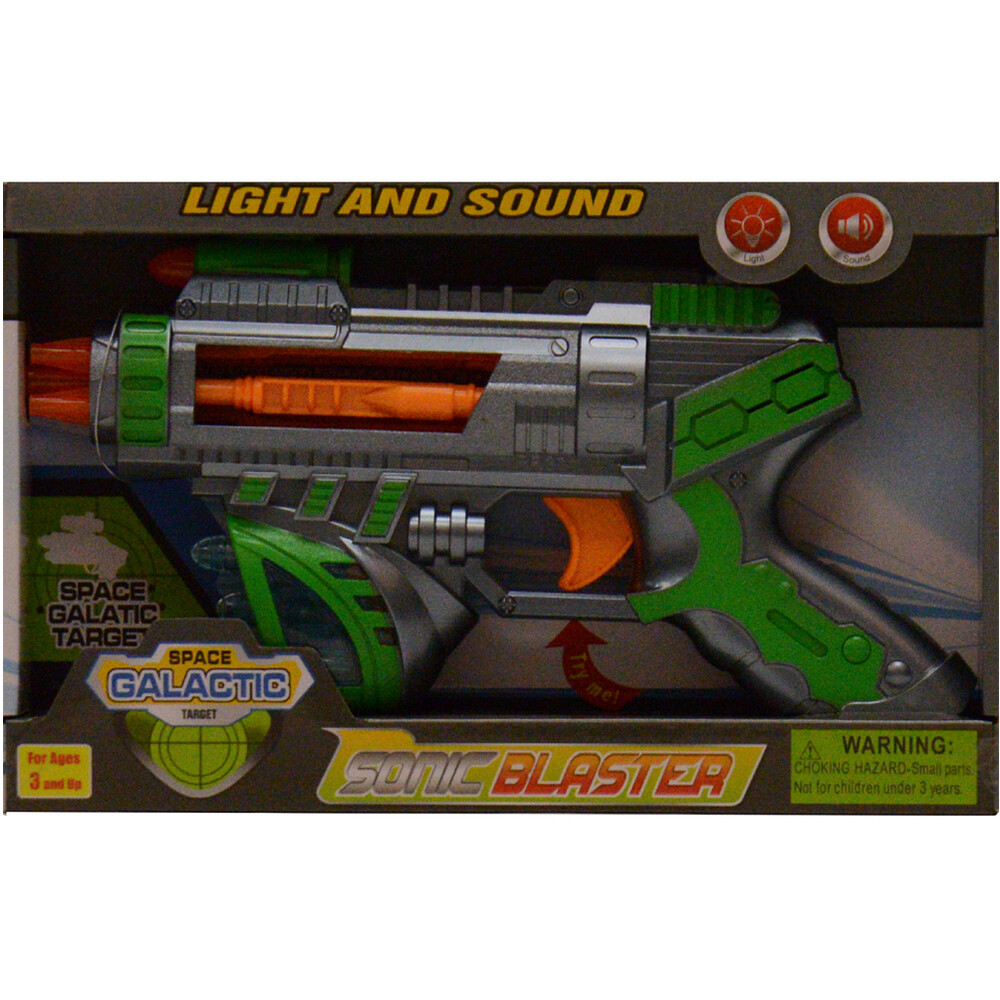 Light Up Kids Pretend Play Space Blaster Toy Gun Pistol Gift With Lights Sounds