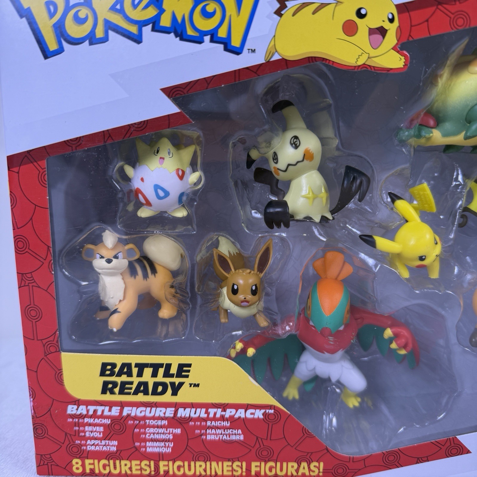 Pokémon Battle Figures 8 Pack Pikachu Hawlucha Appletun Raichu Mimikyu Togepi +