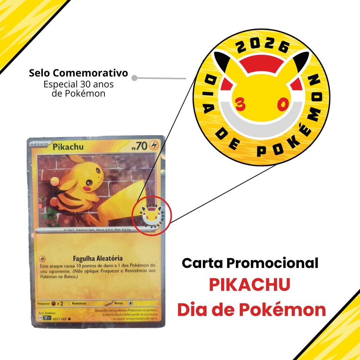 Pokemon Pikachu 30 Years Box Set Pokemon Day 2026 Brazilian Game 49 Cards