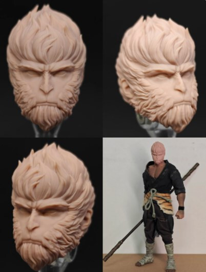 Painted 1:12 Head Sculpt Journey to the West Monkey King Sun Wukong 6″ Model Toy