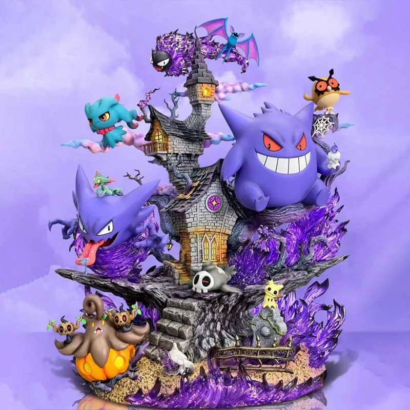 32cm Pokemon Gengar Evolution Family PVC Figure Collectible Statue Model