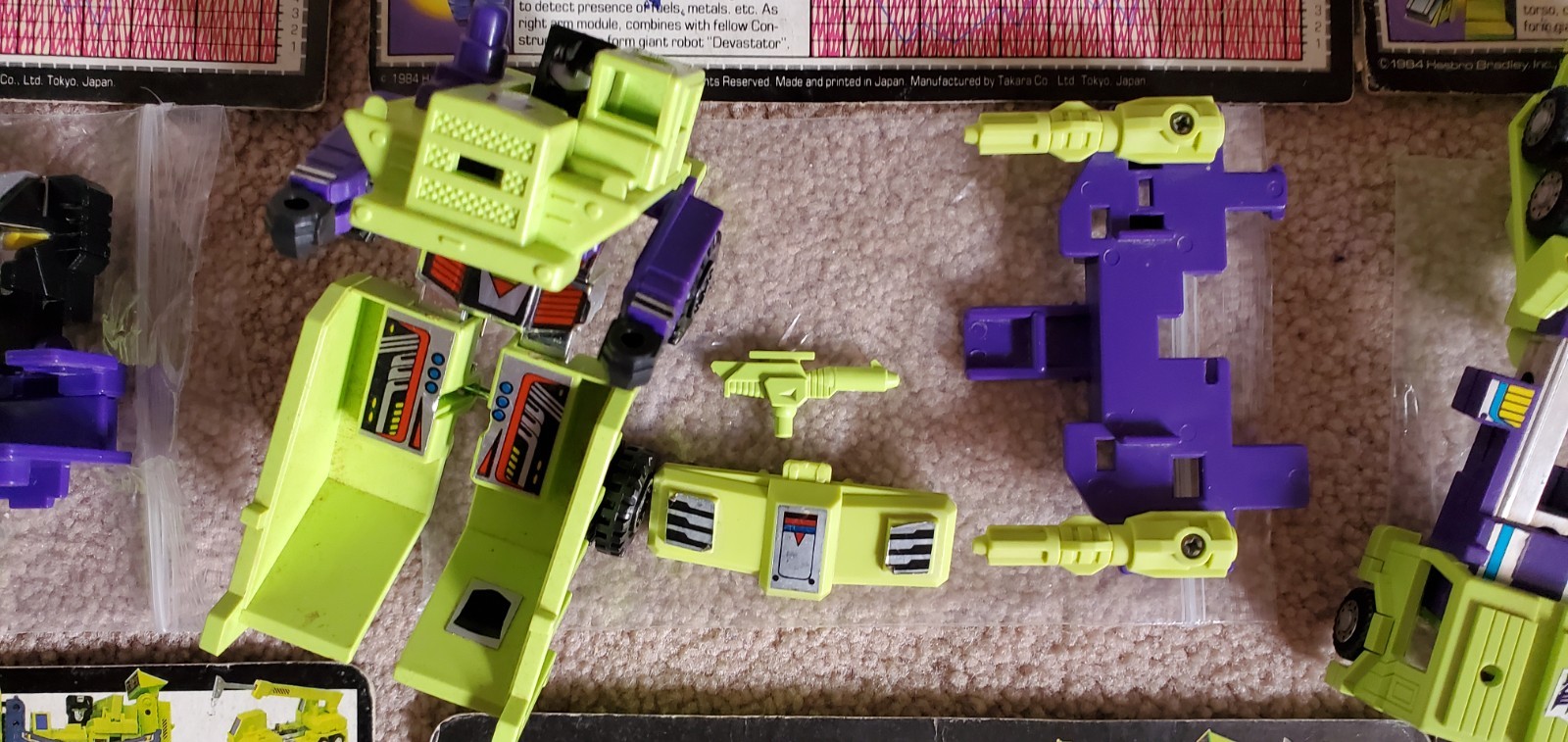 Transformers G1 Vintage DEVASTATOR = Constructicons 100% complete w/6 Cardbacks