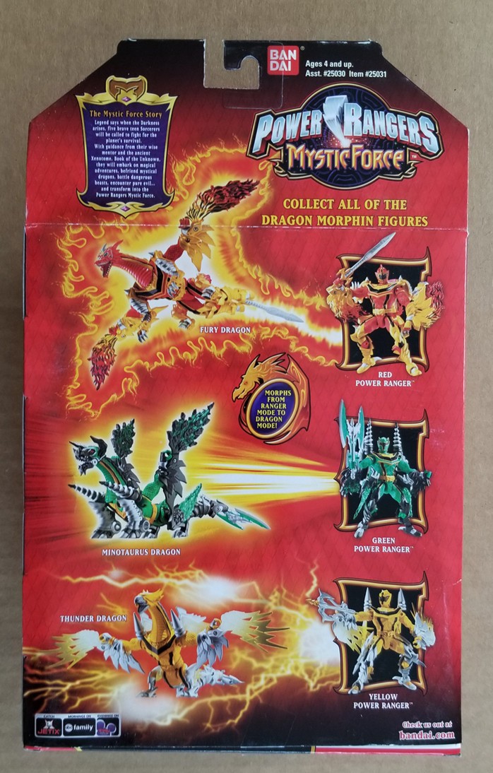 POWER RANGERS MYSTIC FORCE RED RANGER FURY DRAGON BANDAI 2006 MINT IN SEALED BOX
