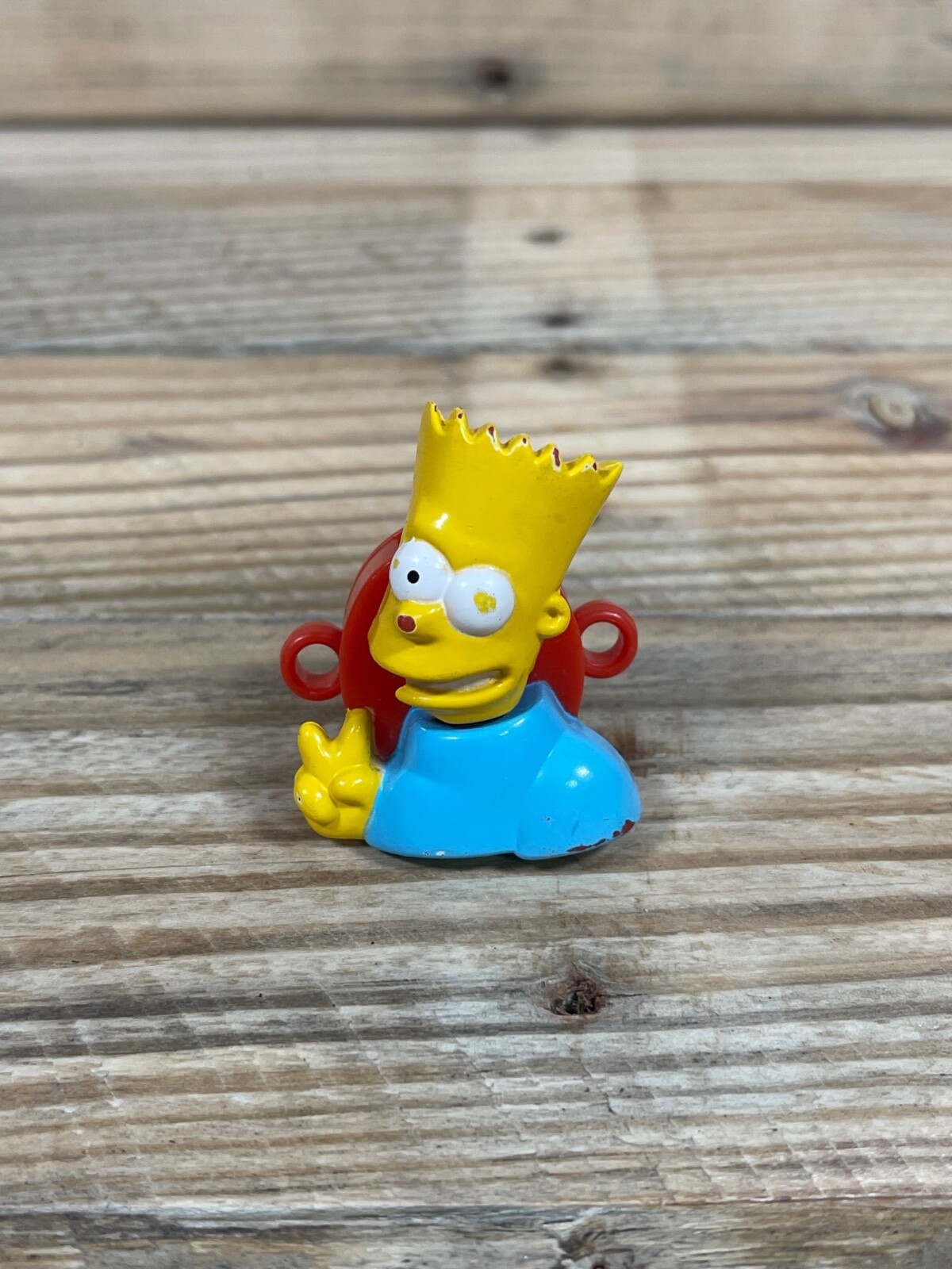 Bart Simpson 1990 Figure 20th Century FOX Cartoon TV Blue Shirt Rubber Back Toy