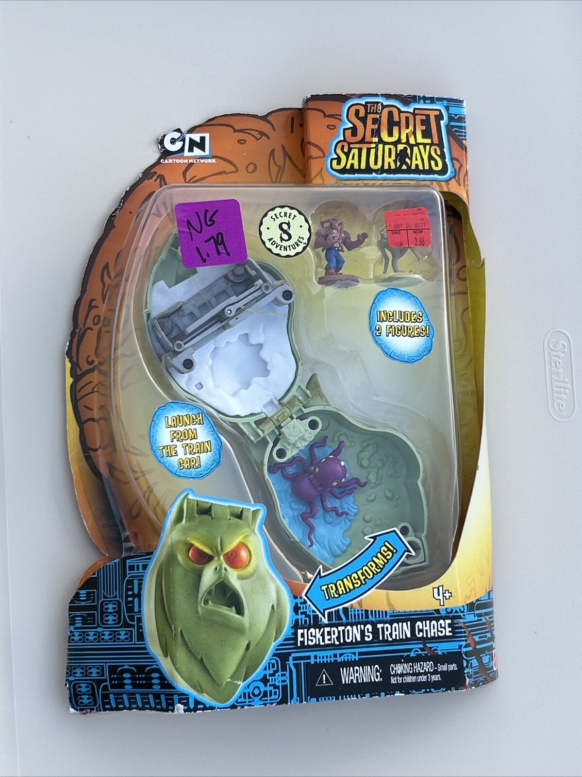 The Secret Saturdays Fiskerton’s Train Chase Figure Set New Box Dmg