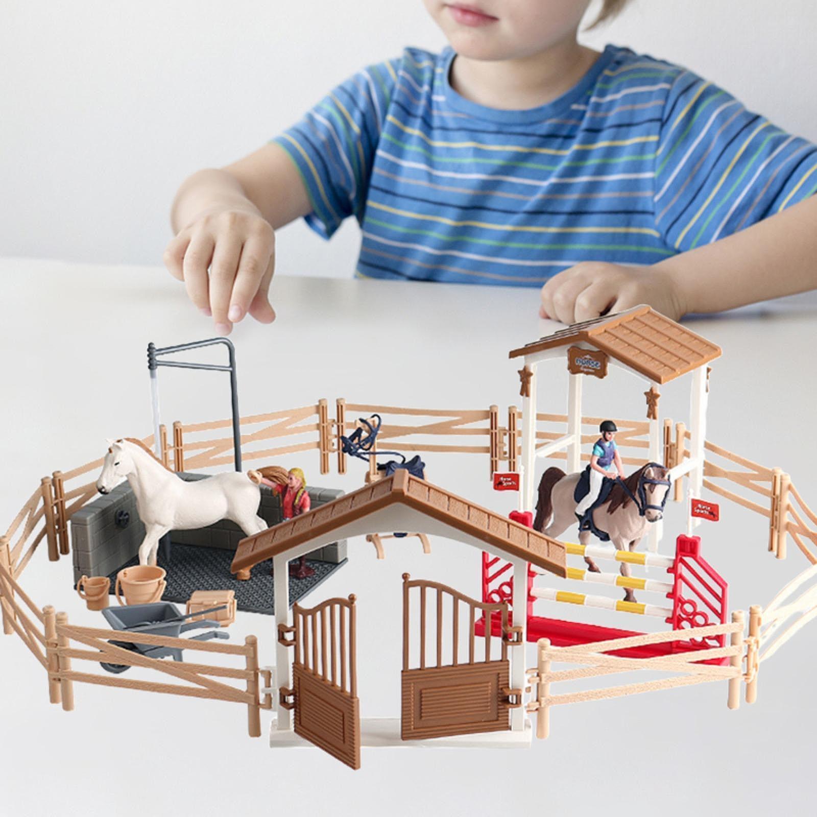 Horse Stable Playset Barn Toy for Boys Girls Ages 3 4 5 6 7 8 Years Old Kids