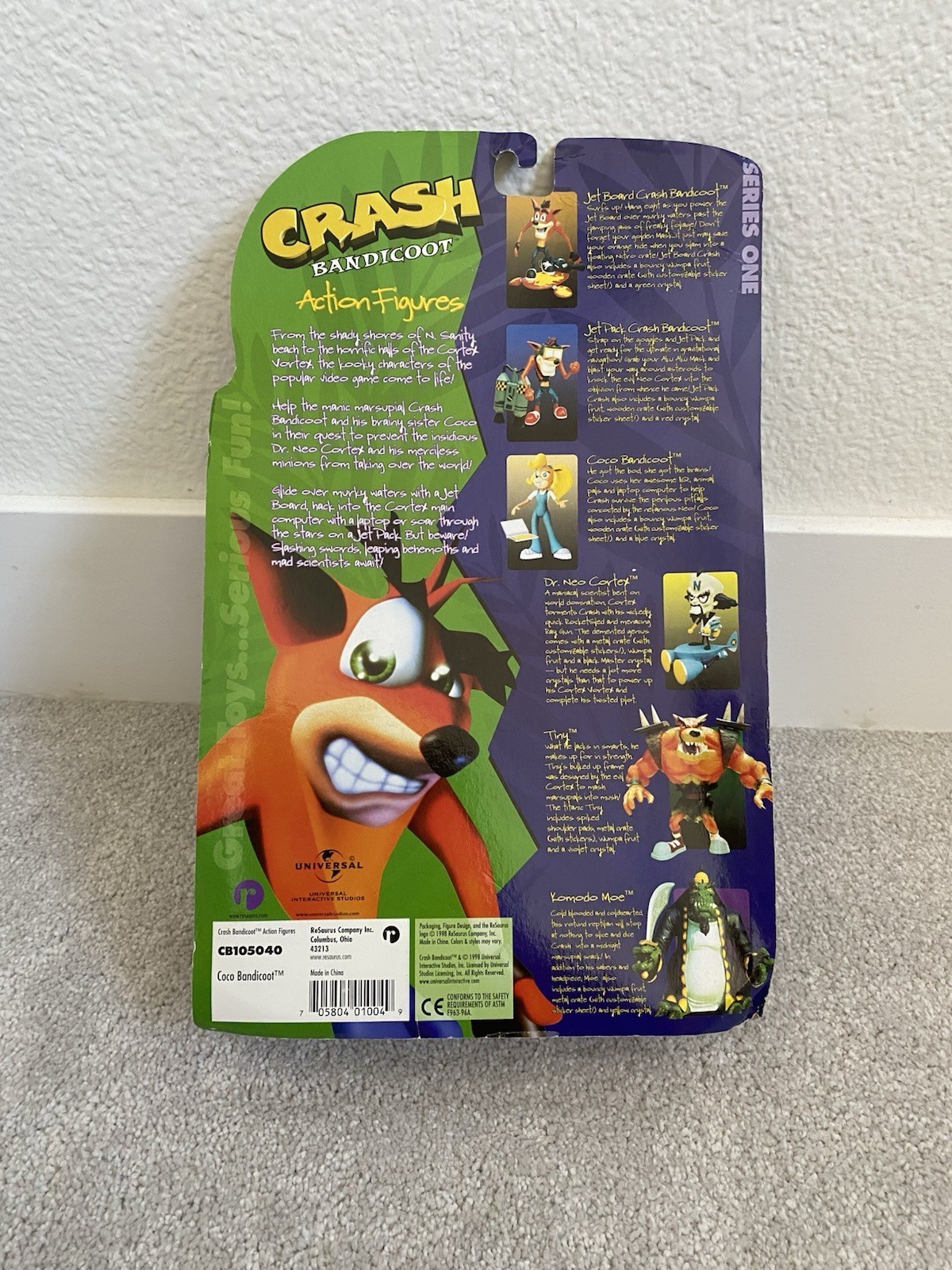 1998 CRASH BANDICOOT SERIES 1 COCO Bandicoot FIGURE SEALED ReSaurus RARE