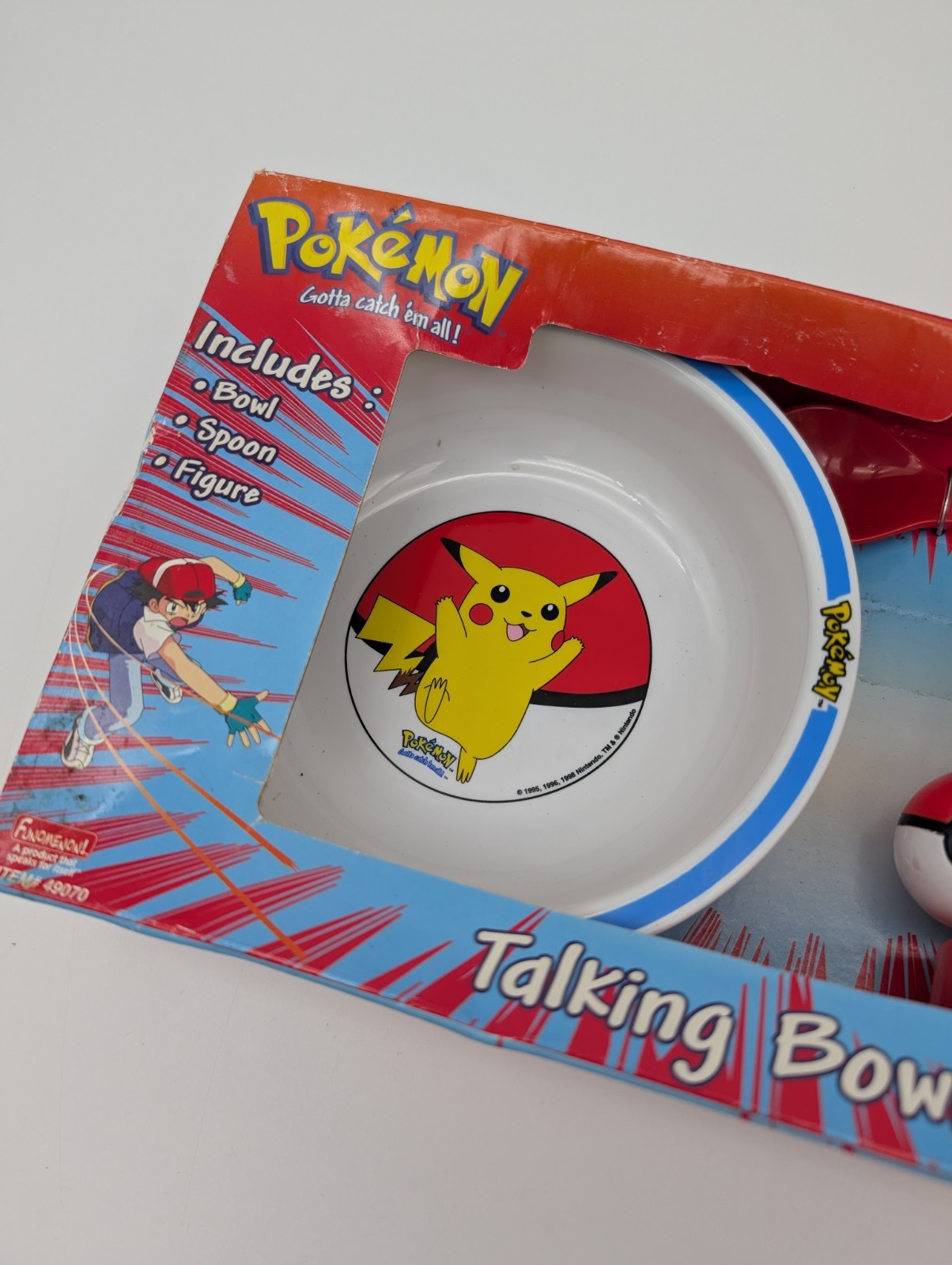 Vintage Pokemon Pikachu Talking Bowl Set 1999 Nintendo Funomenon