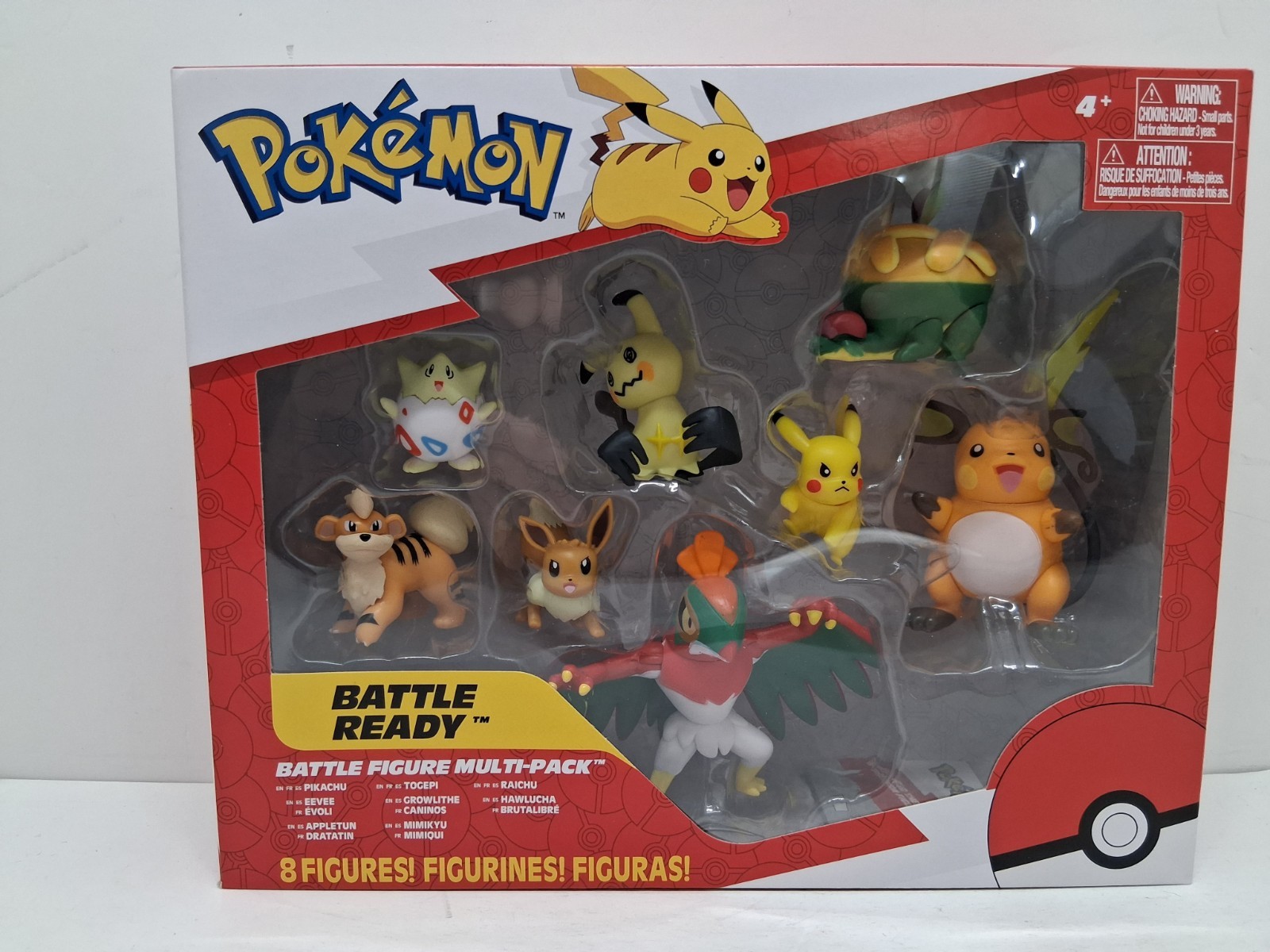 Pokemon 8 Figures Battle Ready Pack Pikachu Raichu Hawlucha NEW Jazwares 2022