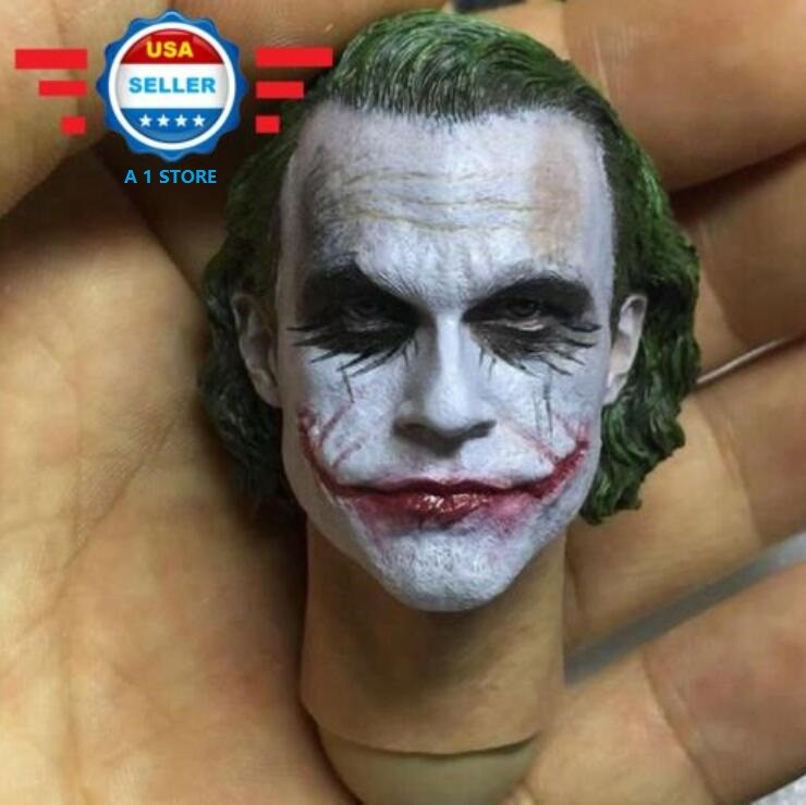 1/6 Scale Joker Heath Ledger Head Sculpt for 12” Male Figure body