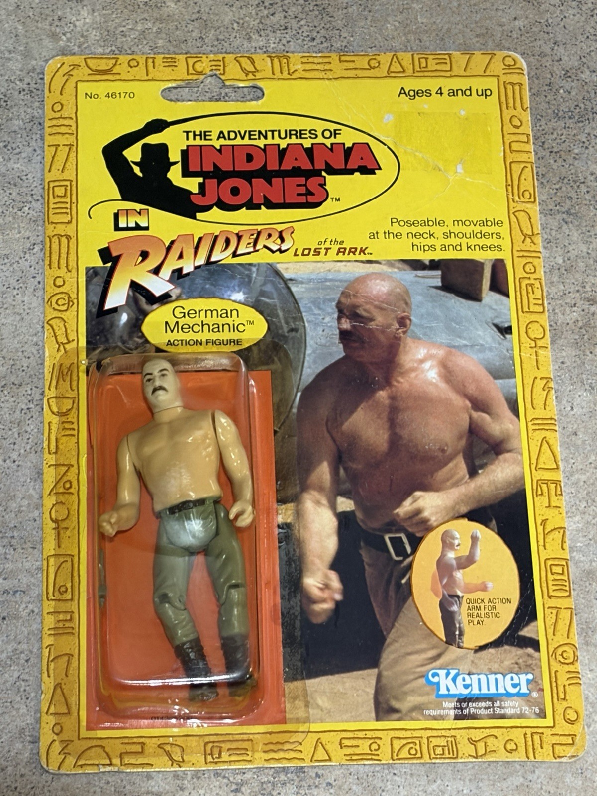 VINTAGE 1982 KENNER INDIANA JONES GERMAN MECHANIC SEALED MOC