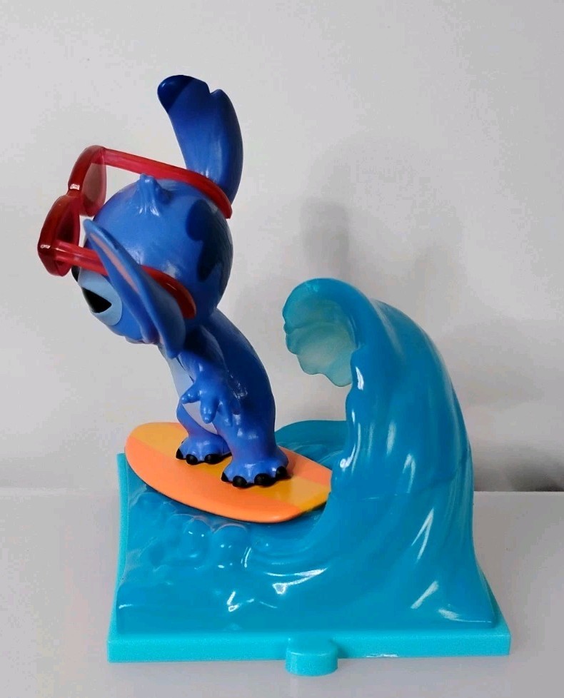Disney Lilo & Stitch Live Action Movie Time Stitch Surfing Ocean Wave Figure