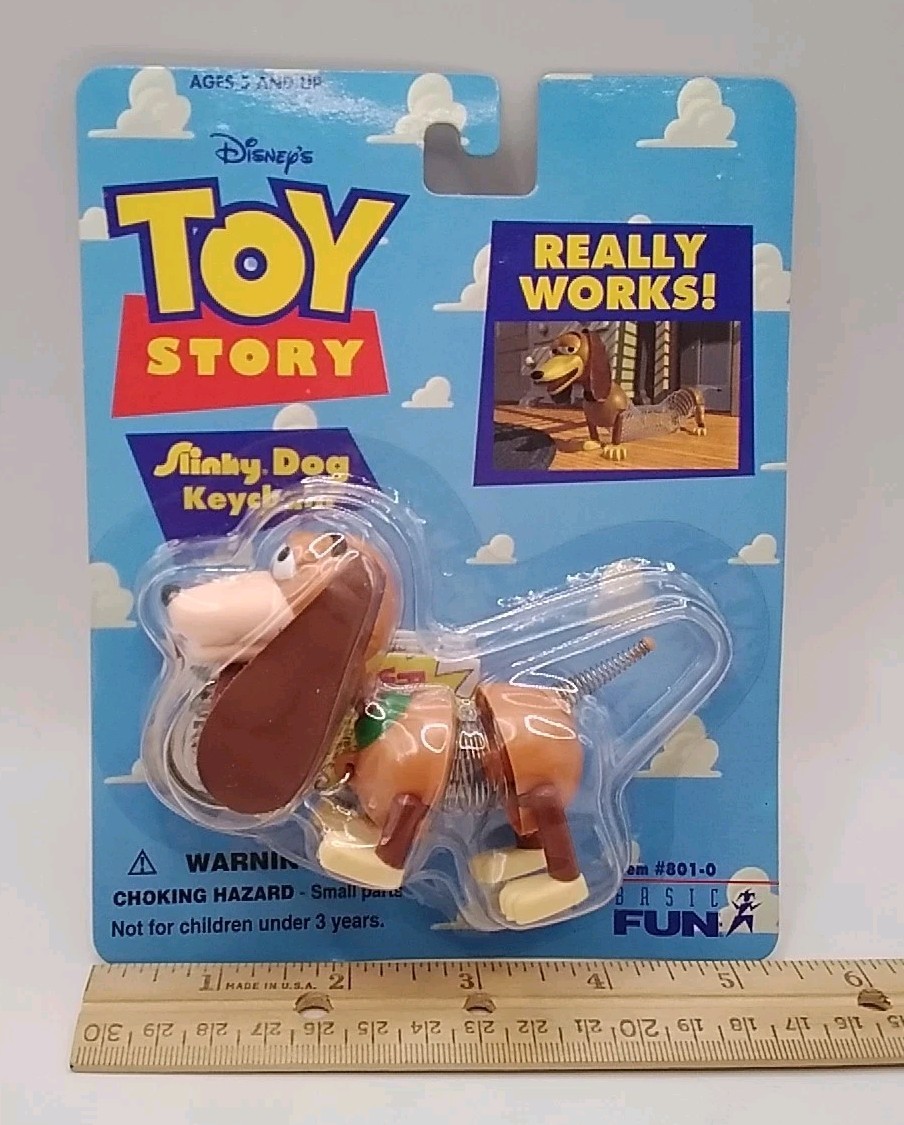 Disney Toy Story Slinky Dog Keychain By Basic Fun New & Sealed 1995-1996