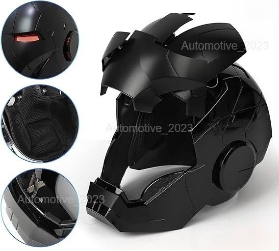 Iron Man Full Black Helmet MK5 1/1 Electronic Voice-controlled Mask Cosplay Prop