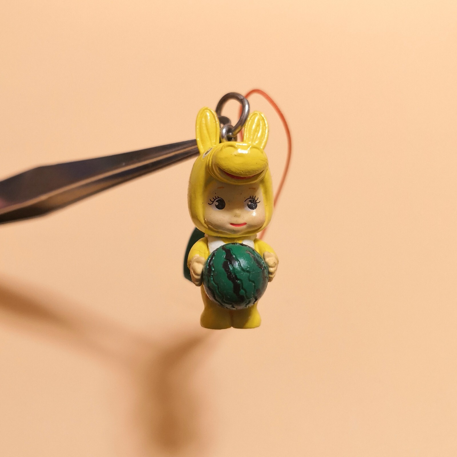 KEWPIE Baby as Yellow Rody WATERMELON KEYCHAIN 1″ Mini Figure Toy Collectible