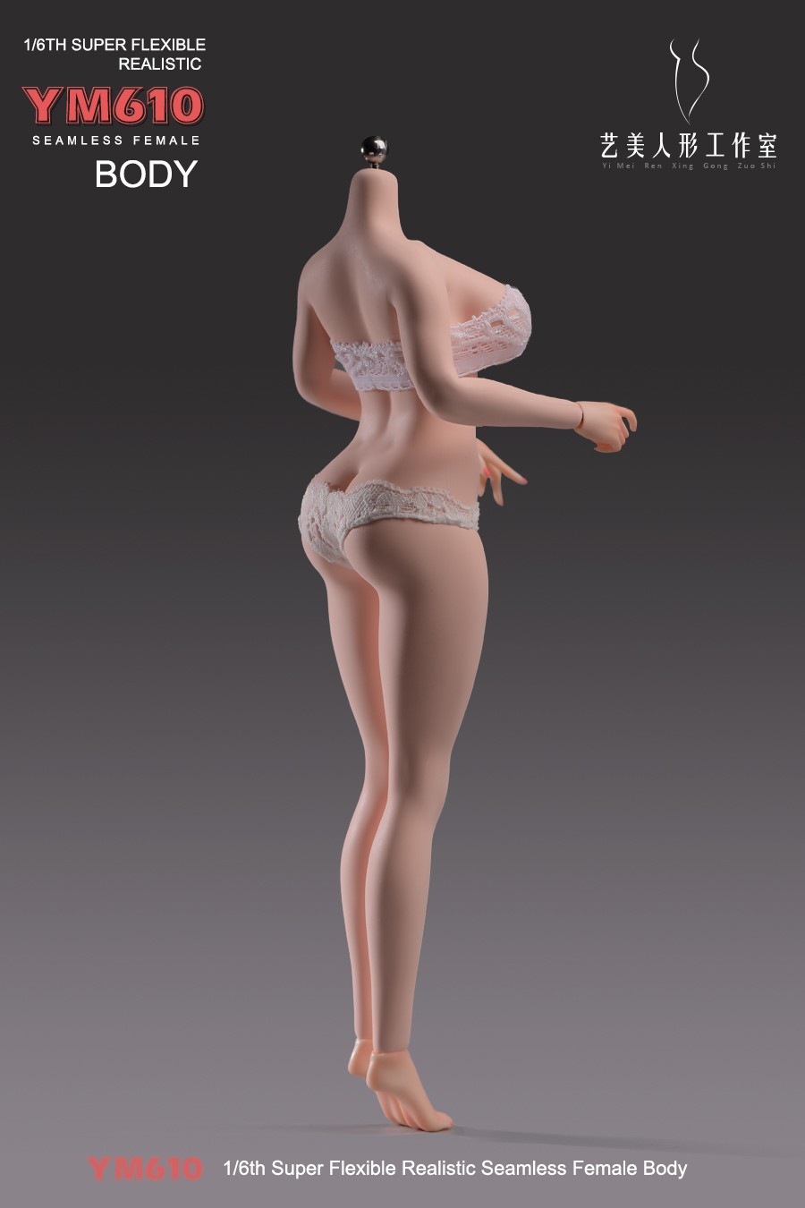 YM610 1/6 Female Body Large Breast Plump Girl 12″ Action Figure Hands Foot Toys