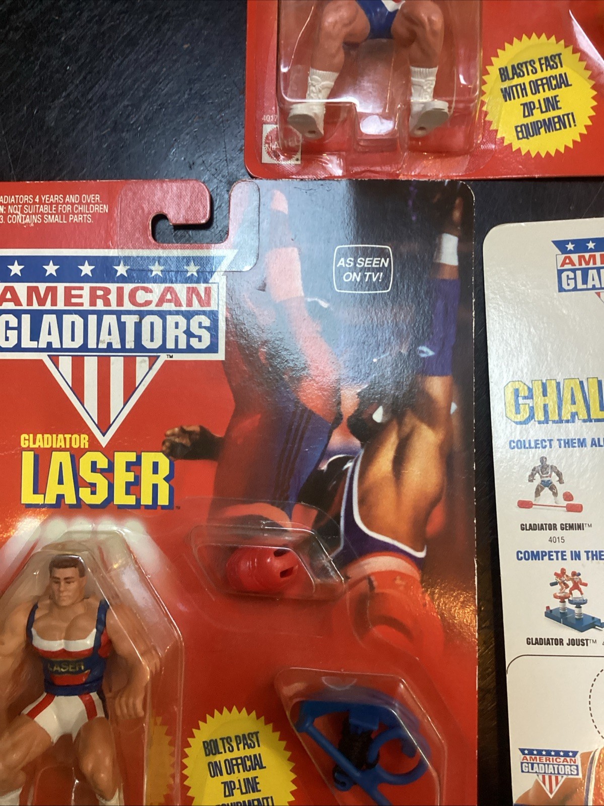 Lot 3 Laser Nitro Red Challenger American Gladiators Action Figure 1991 Mattel