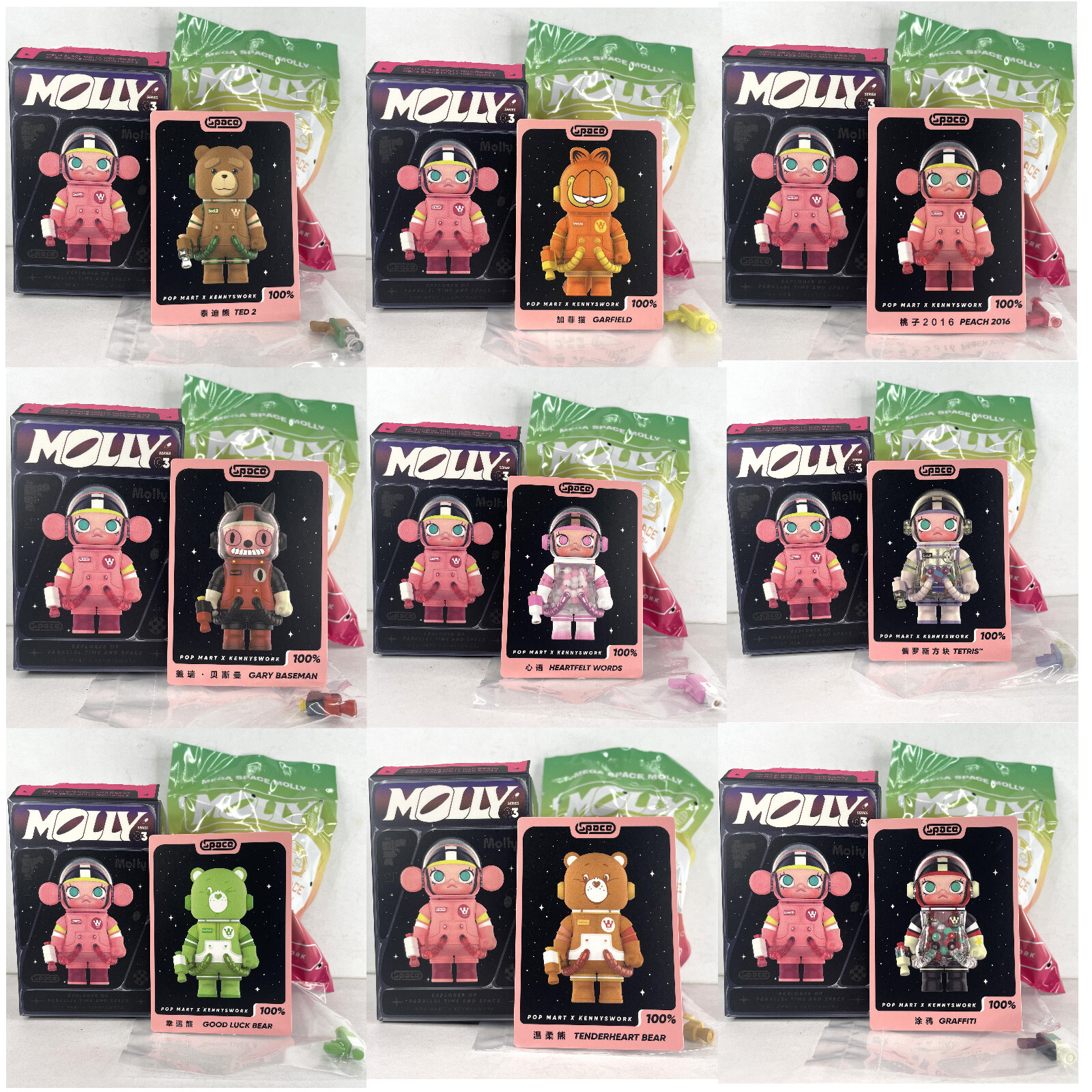 POP MART 100% Mega Space Molly Series 3 Blind Box Confirmed Figure Toy Doll