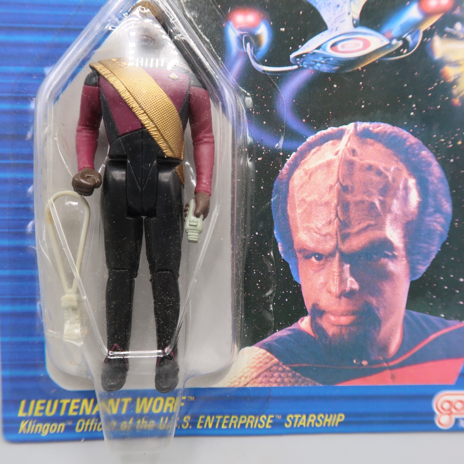 Star Trek The Next Generation Worf 4″ Action Figure 1988 Galoob Sealed