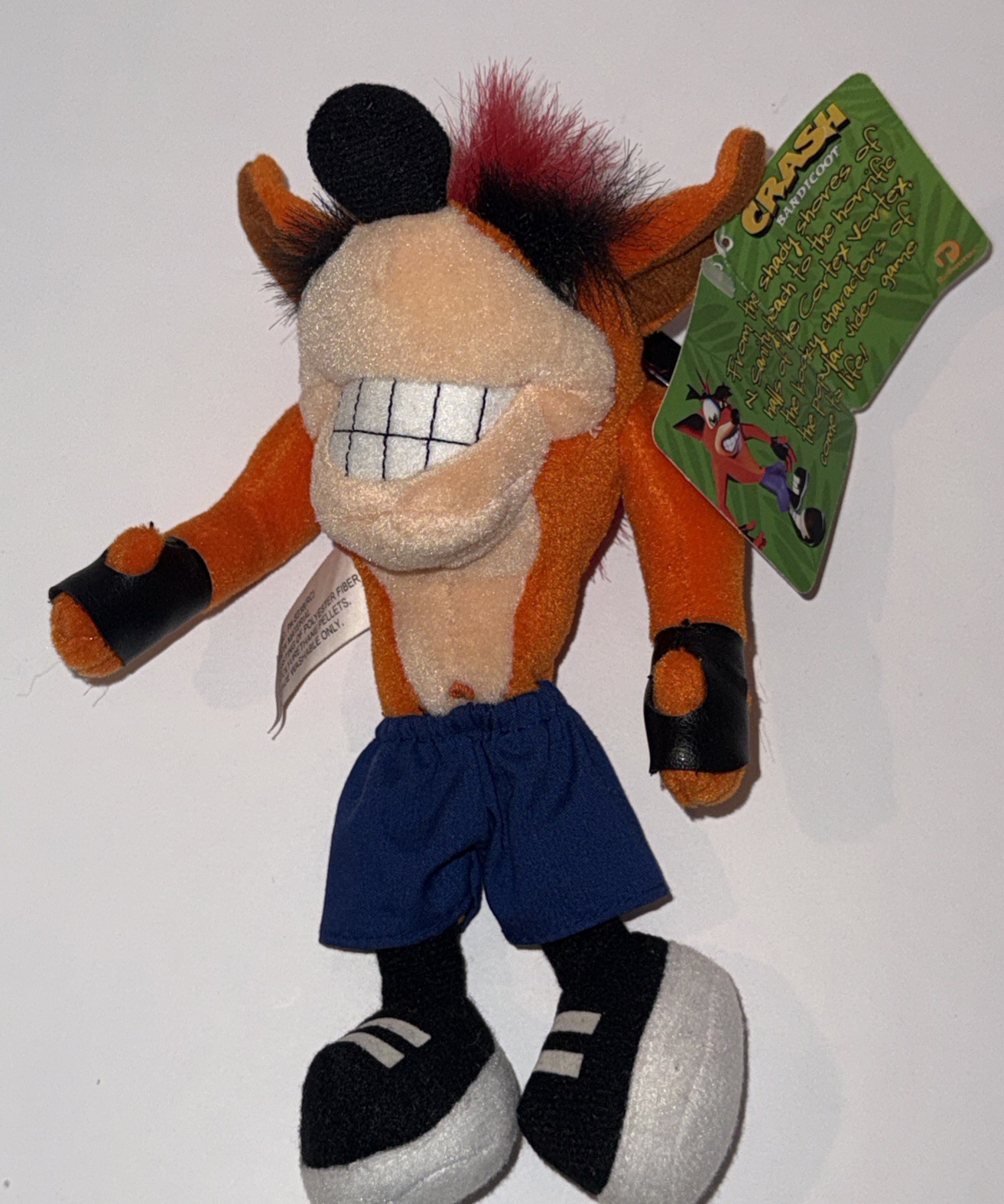 NEW 6 Inch 1998 ReSaurus Crash Bandicoot Plush Bean Bag Toy Keychain CB146010