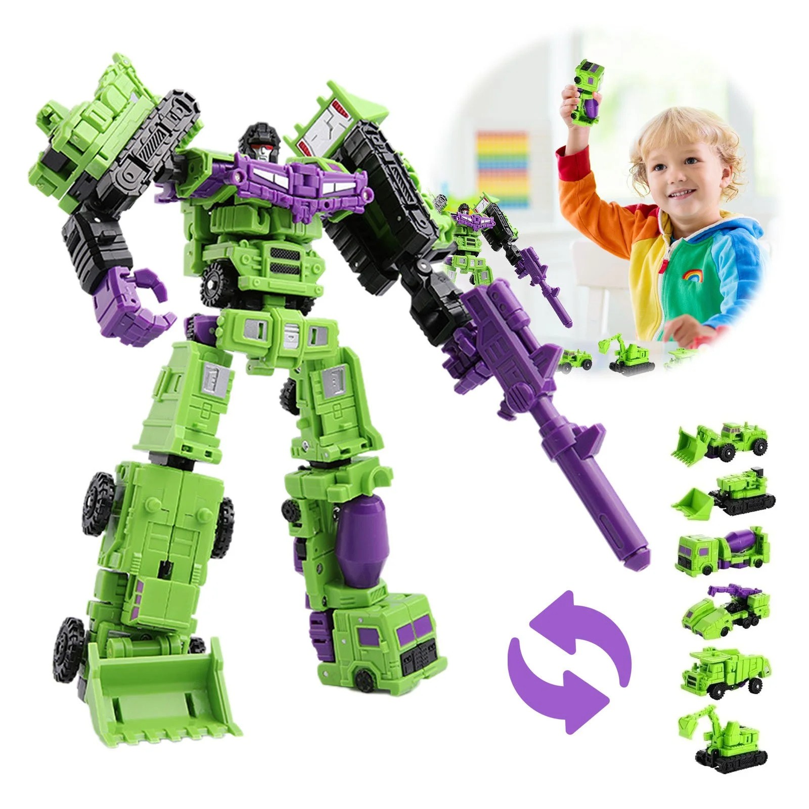Constructicon Devastator 6 ActionFigures Combine Into 1 Robot Toy Open Box