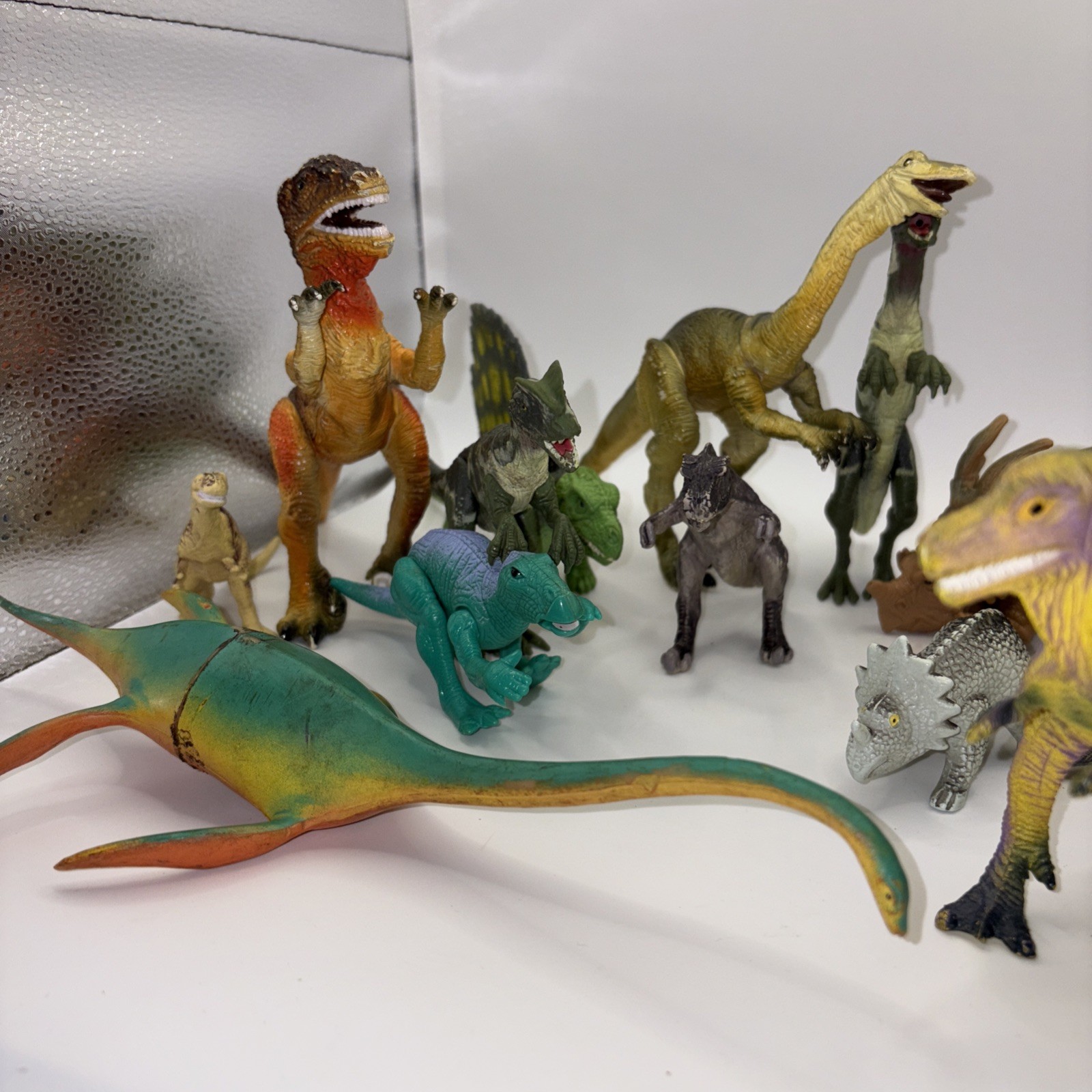Vintage 80s & 90s Dinosaur Figure Lot Of 14 – Unbranded And Branded