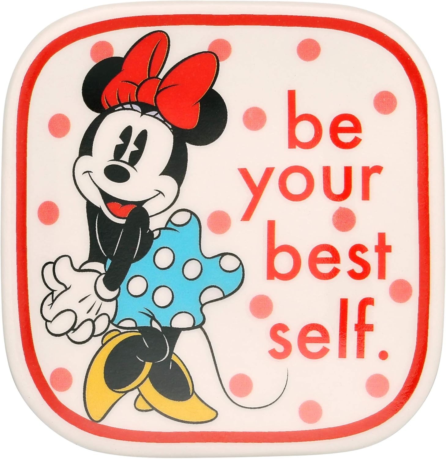 Disney Mickey and Minnie Multicoloured Ceramic Gift 3 piece Boxed Trinket Tray S
