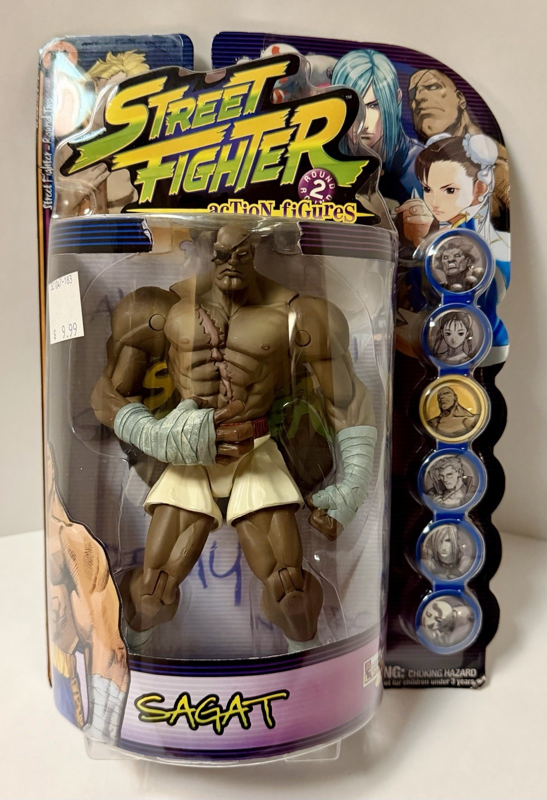 ReSaurus Street Fighter Round 2 Sagat Action Figure Boxed Brown White Gray NIB