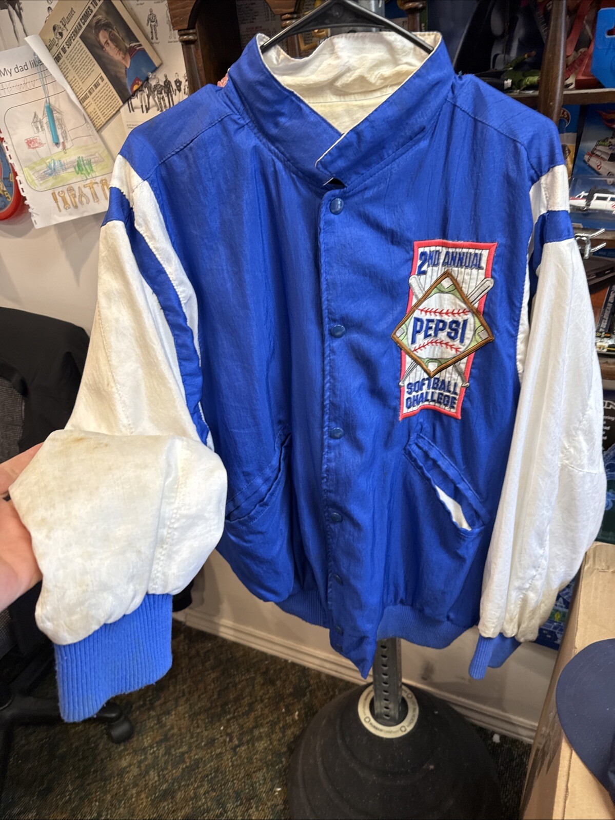 Rare MTV Rock N’ Jock Staff Jacket Hat & 2 Pin Combo Field Worn Pepsi Vintage