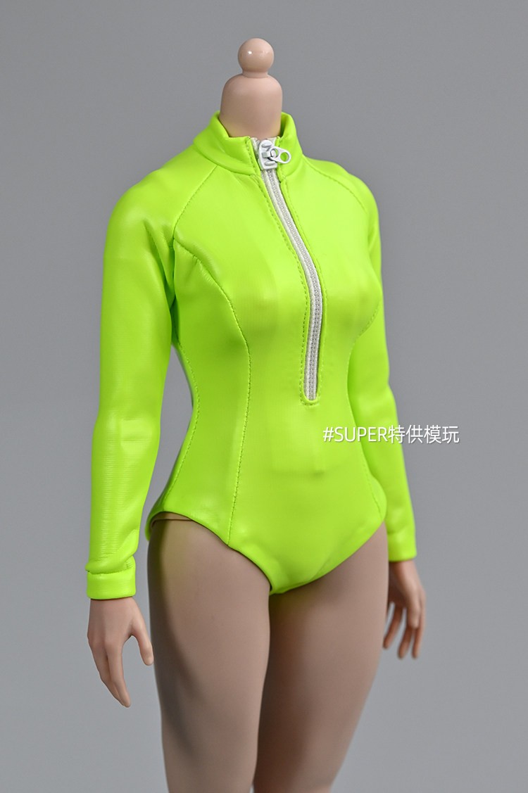 1/6 Female Long Sleeve One-piece Wetsuit Clothes Fit 12″ Action Figure Body