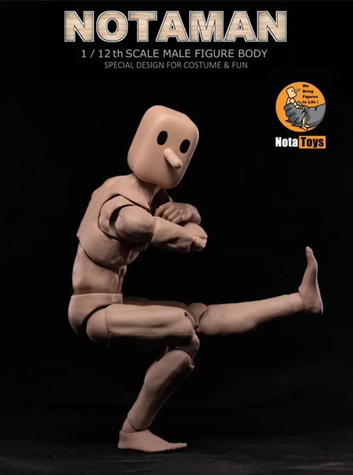 1/12 Notaman NT-0 Male Flexible Body Strong Muscular Square Head 16.5cm Figure