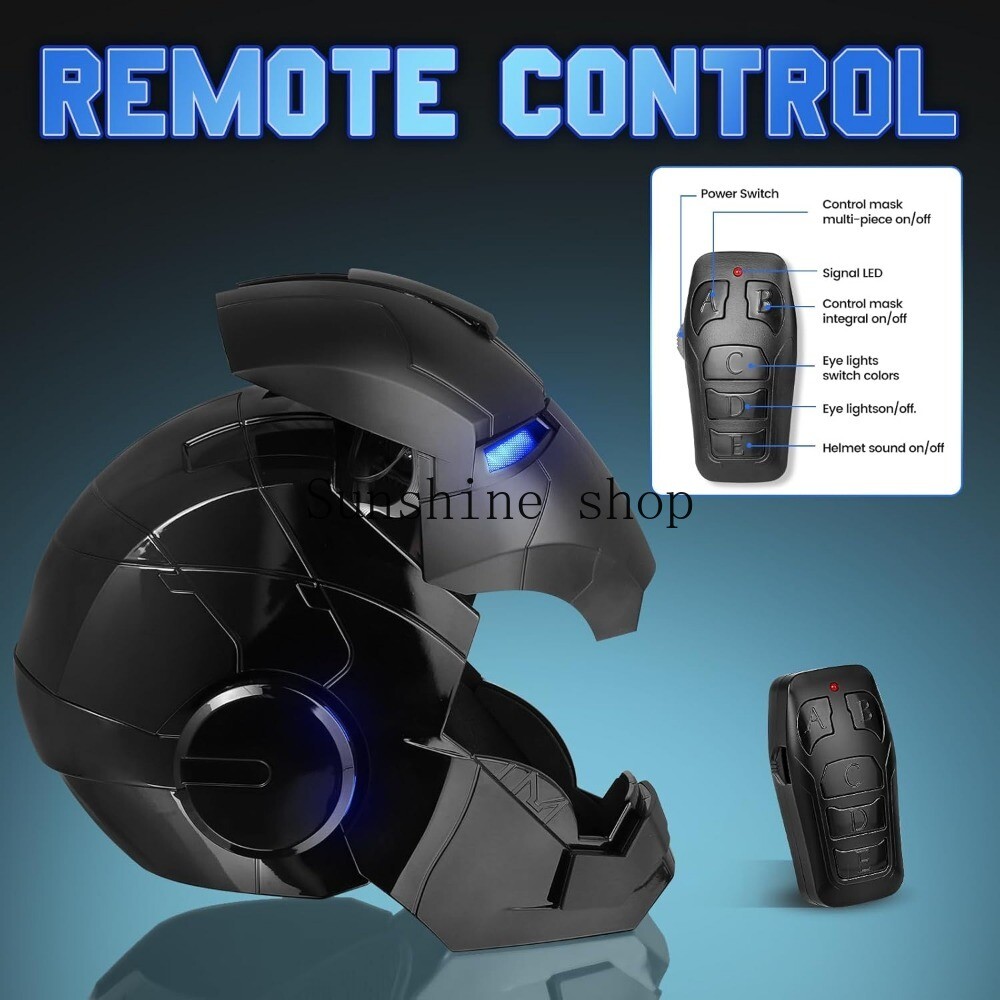 Autoking Iron Man Full Black MK5 Helmet Electronic Wearable Voice-control Mask