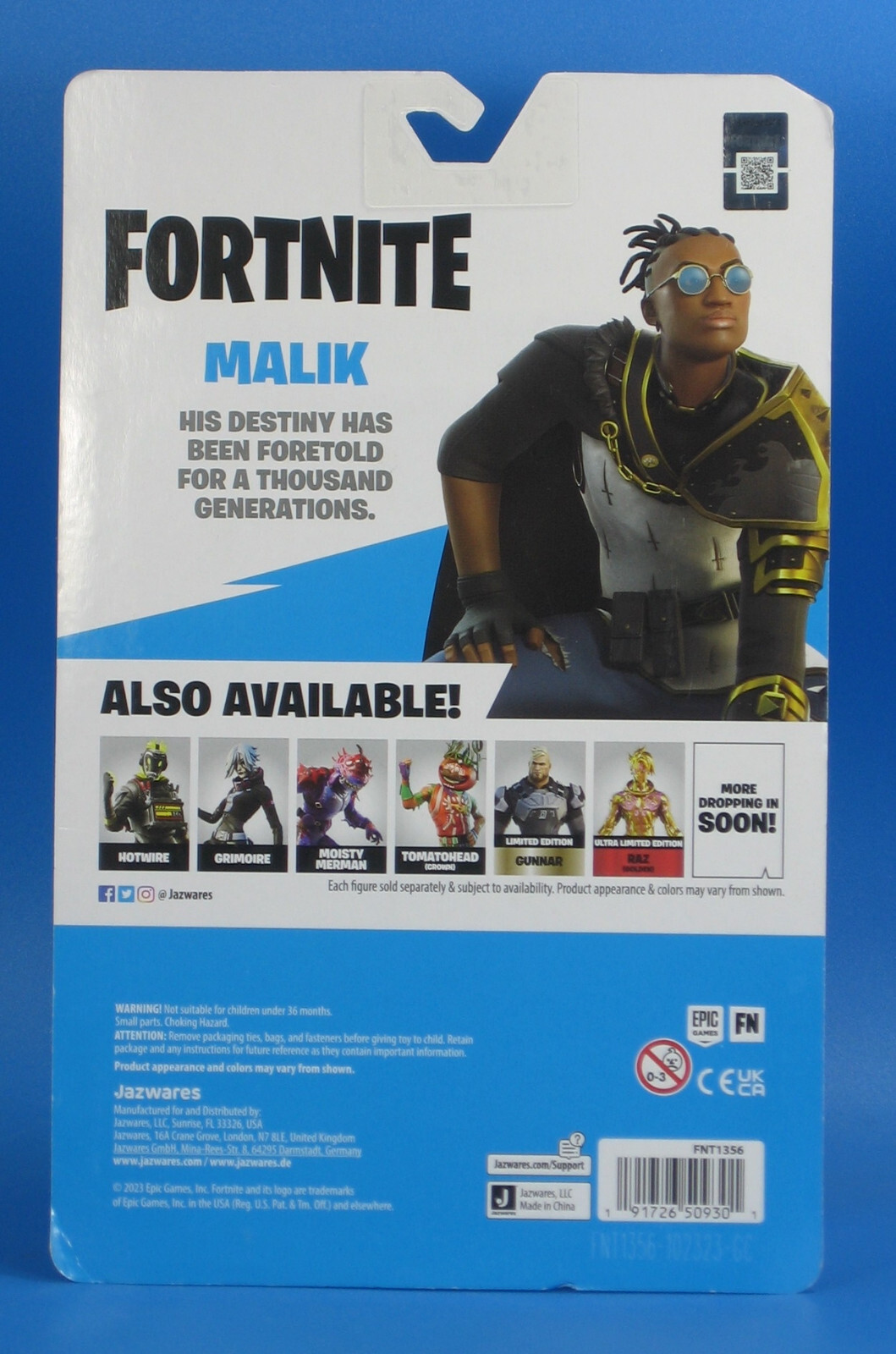 Fortnite Malik 4″ Action Figure 2023 MOC Epic Video Games Jazwares Toys