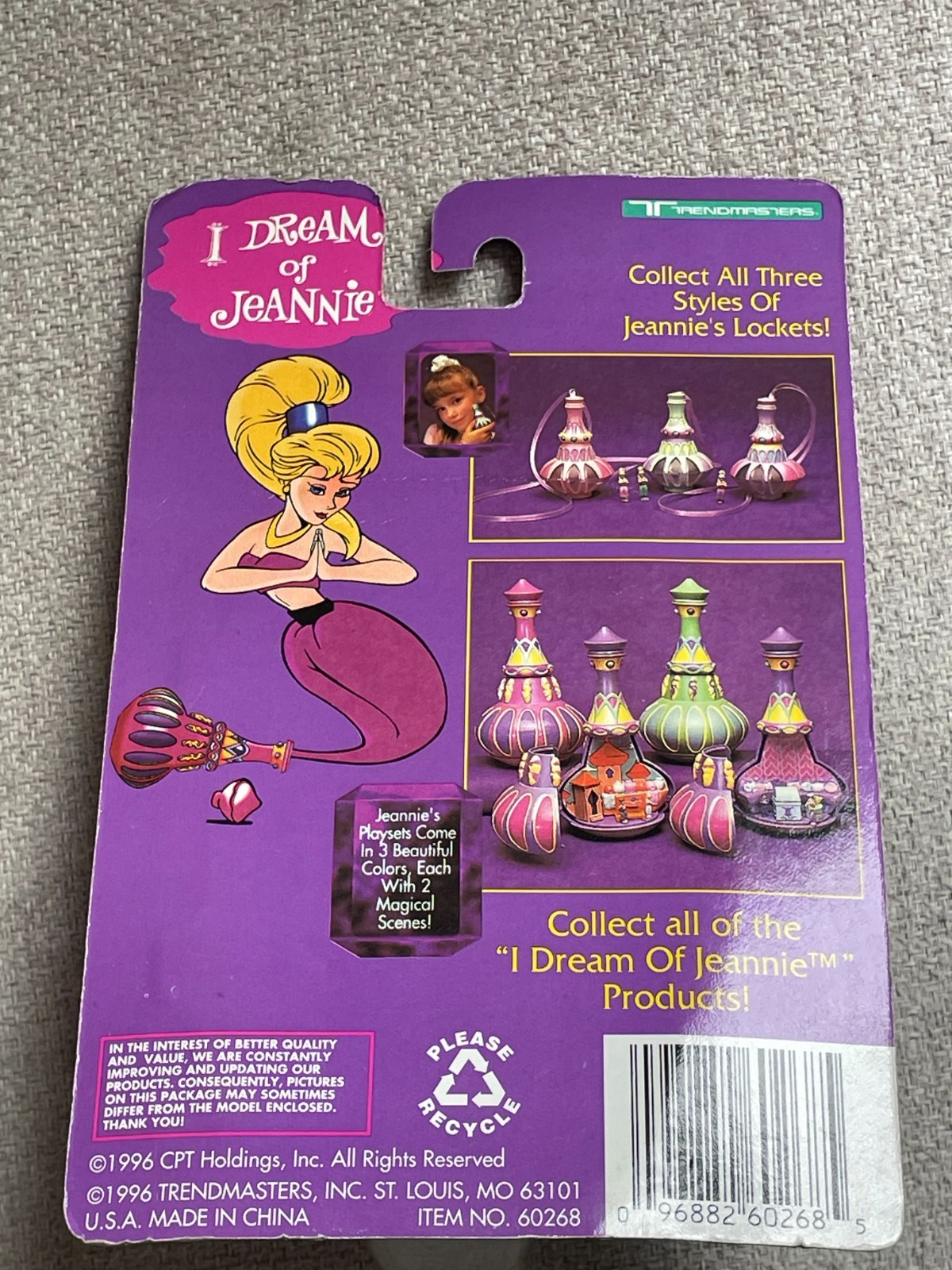 VINTAGE 1996 TRENDMASTERS I DREAM OF JEANNIE BLUE LOCKET MINI FIGURE NEW ON CARD