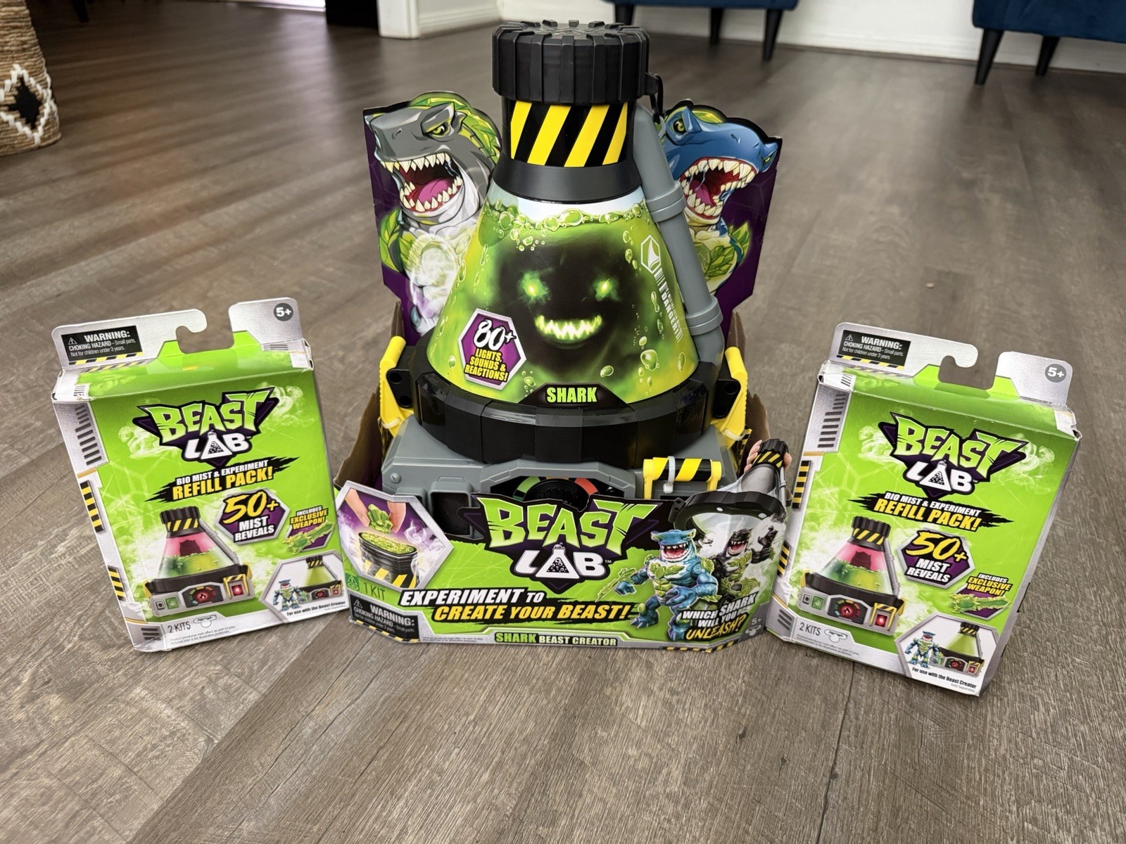 Beast Lab Shark Creator Set Havoc Hammerhead Mayhem Megashark And 2 Refill Pack