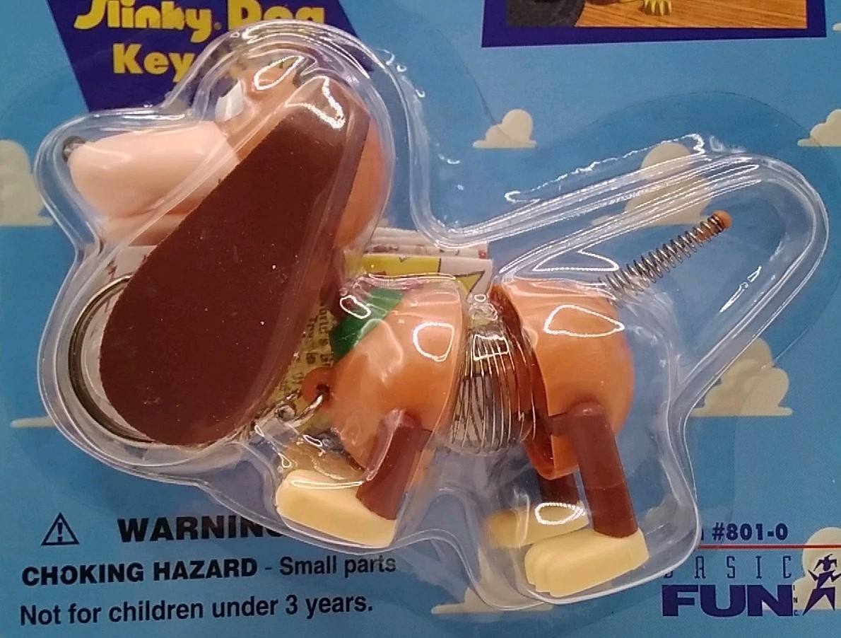 Disney Toy Story Slinky Dog Keychain By Basic Fun New & Sealed 1995-1996