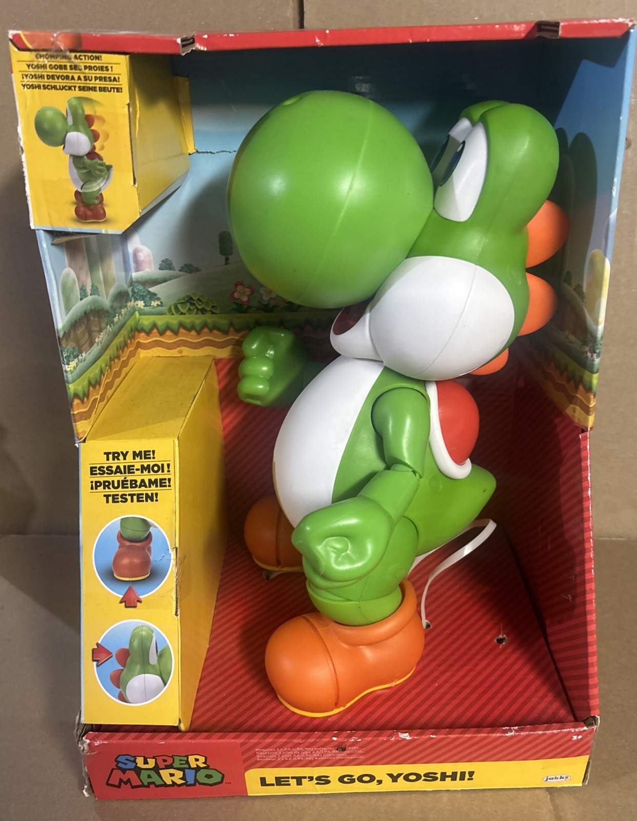 Super Mario Let’s Go, Yoshi! Interactive Action Figure – Opened – 12in Figure