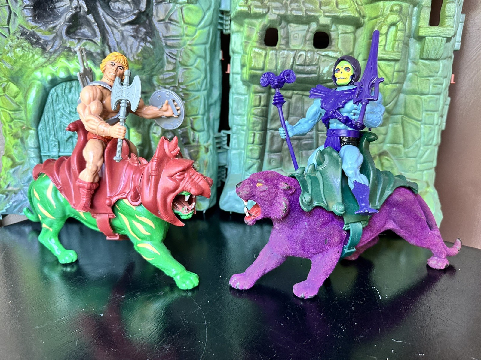 Heman Battle Cat Skeletor Soft Head 1981 Taiwan Panthor Complete Lot Shera MOTU