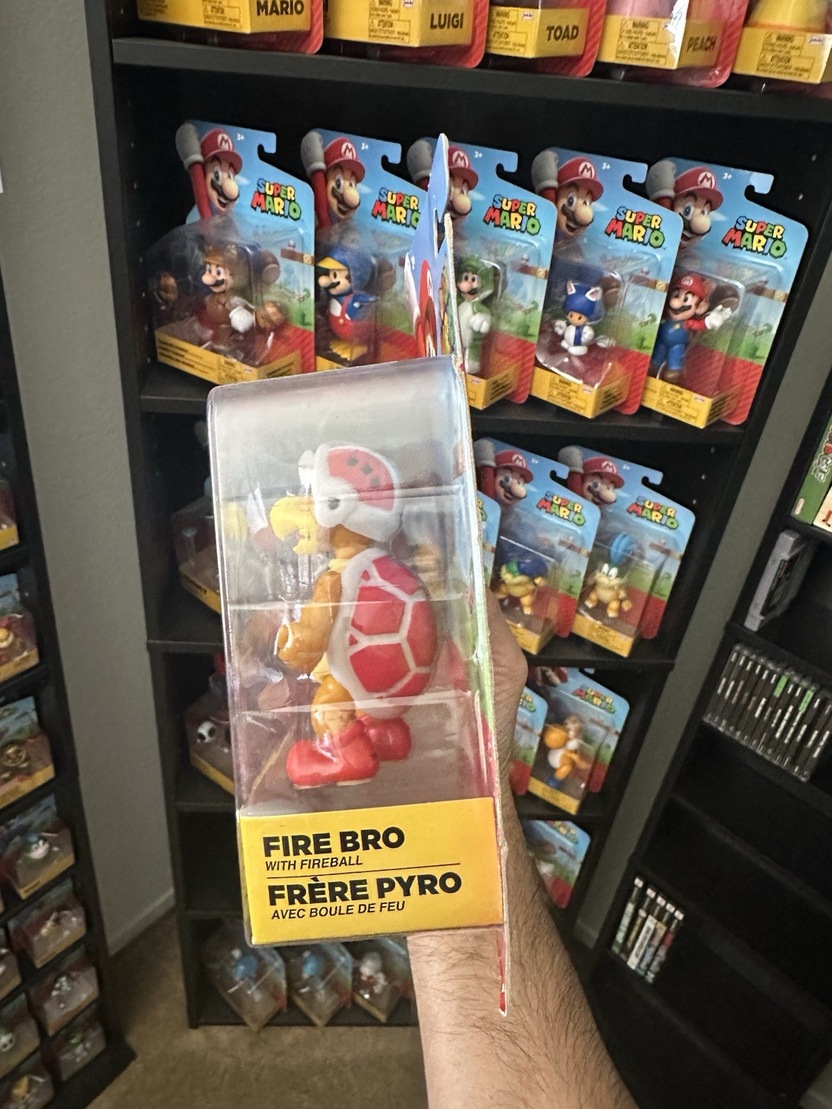 *FREE SHIP* 4″ FIRE BRO Super Mario World of Nintendo Jakks ~RARE PACKAGING~