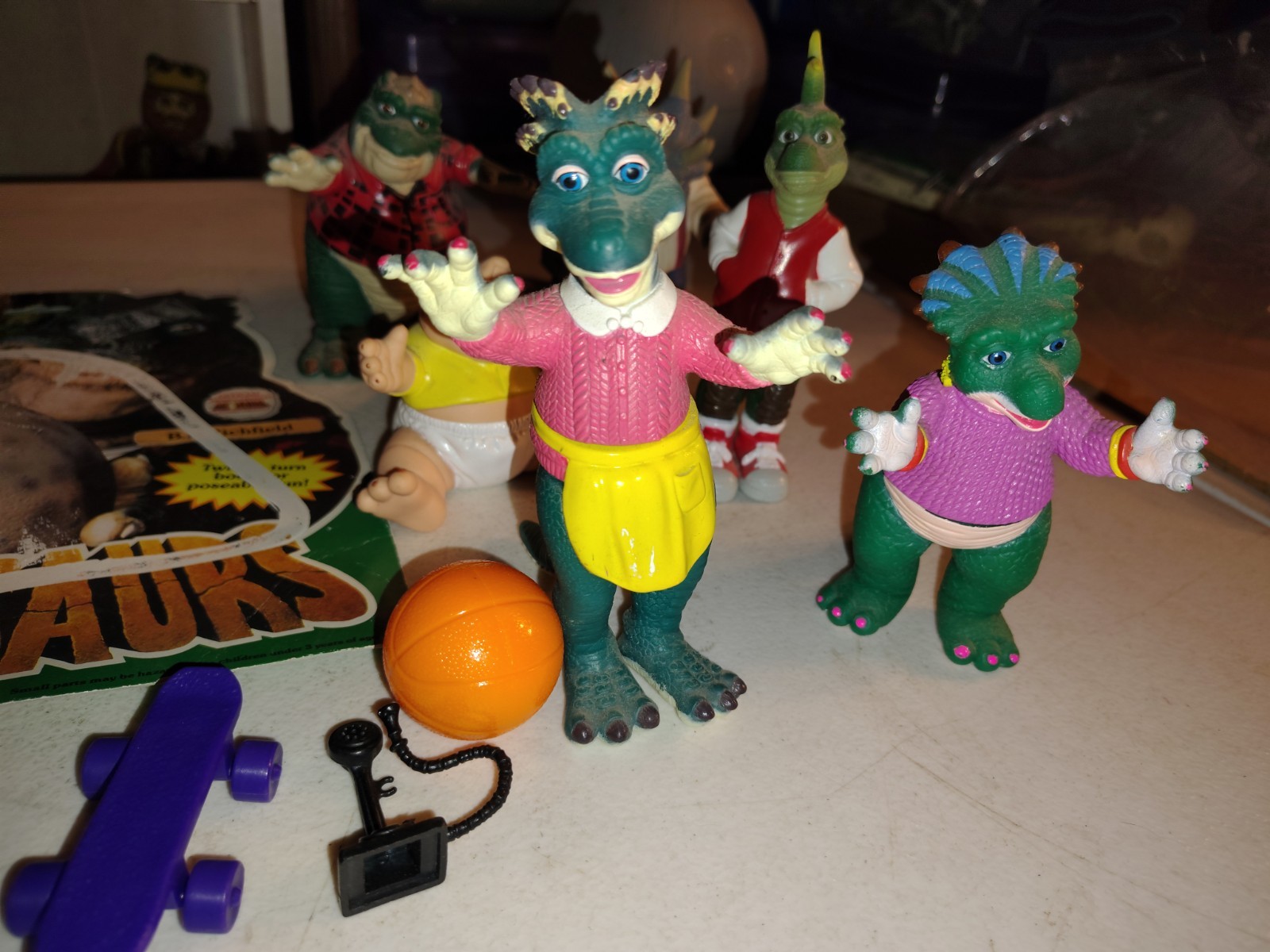Disney Dinosaurs TV Show Figure Set Lot COMPLETE 6 SINCLAIR FAMILY 1991 HASBRO